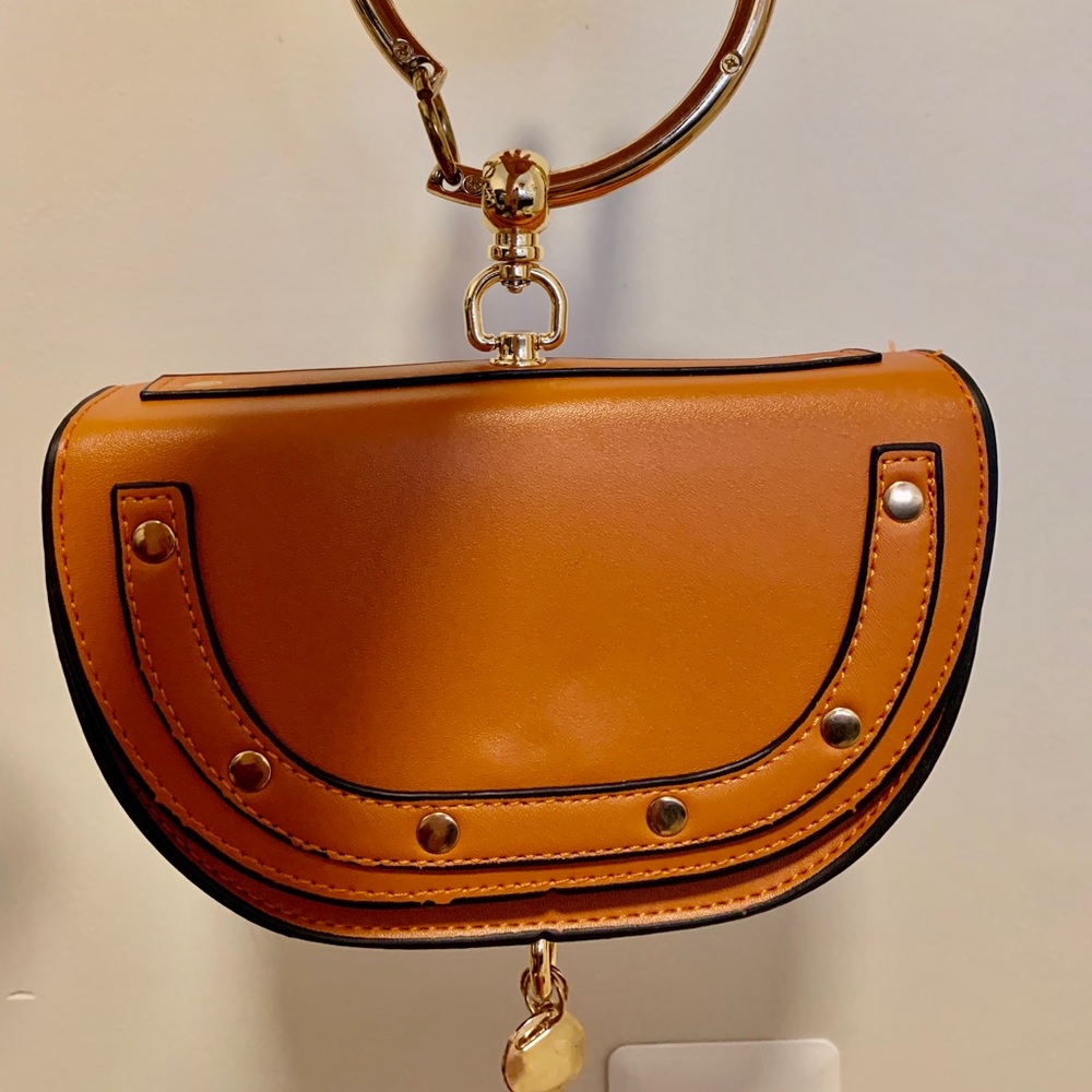 Brand new women brown crossbody ring bag